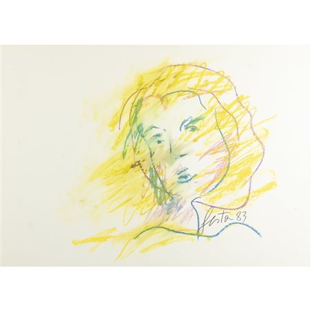 (*) Tano Festa (Roma 1938 - 1988) "Senza titolo" 1983 50x70 cm.