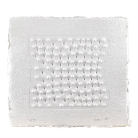 Enrico Castellani (Castelmassa 1930 - Viterbo 2017) "Superficie I" 1995 28,5x30,5 cm.