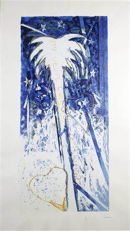 Mario Schifano (Homs 1934 - Roma 1998) "1979 Veuve Cliquot (con amore)" 1979 120 x 70 cm.