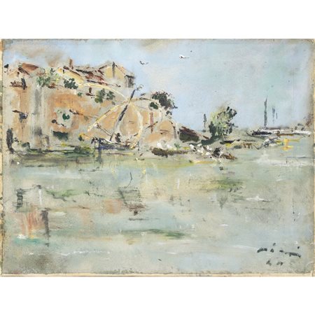 Filippo De Pisis (Ferrara 1896 - Milano 1956) "Marina" 1940 45x59 cm.