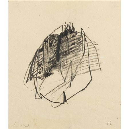 Emilio Scanavino (Genova 1922 - Milano 1986) "Senza titolo" 1962 20x17,5 cm.