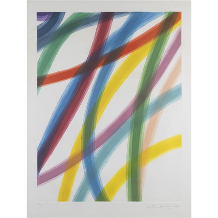 Piero Dorazio (Roma 1927 - Perugia 2005) "Composizione astratta" 1990 76x56 cm.