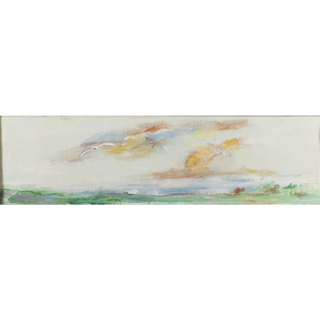 Ernesto Treccani (Milano 1920 - 2009) "Marina"  20x70 cm.