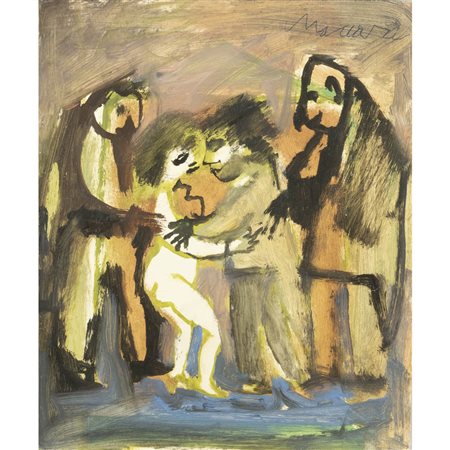 (*) Mino Maccari (Siena 1898 - Roma 1989) "Ruffiani" 1942 30x25 cm.