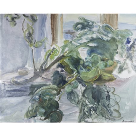 Alfonso Avanessian (Teheran 1932 - Roma 2009) "Interno con natura morta"  80x100 cm.