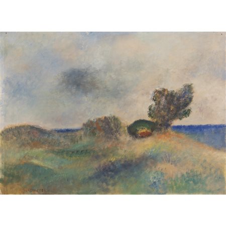 Giovanni Omiccioli (Roma 1901 - 1975) "Paesaggio"  40,5x55,5 cm.