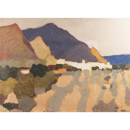 Carlo Quaglia (Terni 1903 - Roma 1970) "Paesaggio umbro" 1951 50x70 cm.