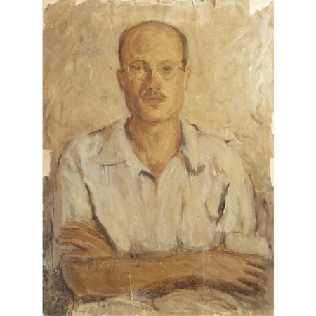 Carlo Quaglia (Terni 1903 - Roma 1970) "Ritratto di prigioniero" 1943 60x45 cm.