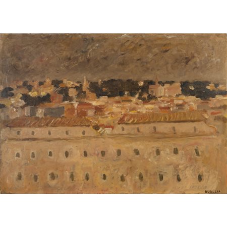 Carlo Quaglia (Terni 1903 - Roma 1970) "Panorama da Santa Sabina" 1967 50x70 cm.