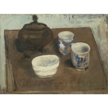 Guglielmo Janni (Roma 1892 - 1958) "Natura morta con tazze" 1931 48x35 cm.
