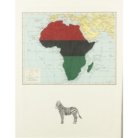 Felice Levini (Roma 1956) "Serie africana" 1987-88 46,5x36,5 cm.
