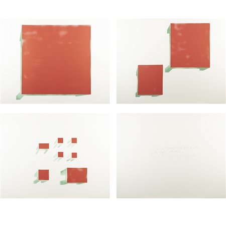 Mario Merz (Milano 1925 - 2003) "Il numero ingrassa (Come) i frutti d'estate, e le foglie abbondanti 1,1,2,3,5,8,13,21,34,55" 1974 70x90 cm.