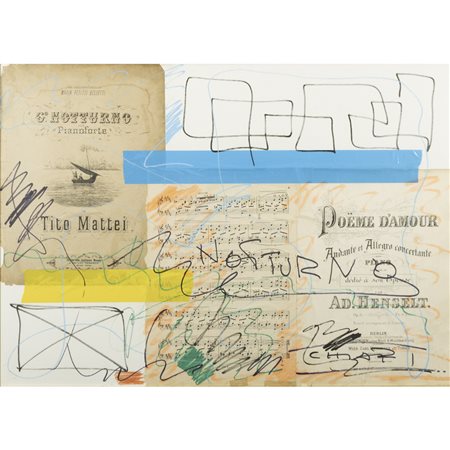 Giuseppe Chiari (Firenze 1926 - 2007) "Notturno"  50x70 cm.