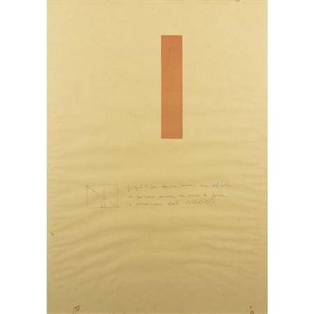 Marco Bagnoli (Empoli 1949) "Spazio x Tempo: (Progetto per banda rossa)" 1975 60x42,5 cm.