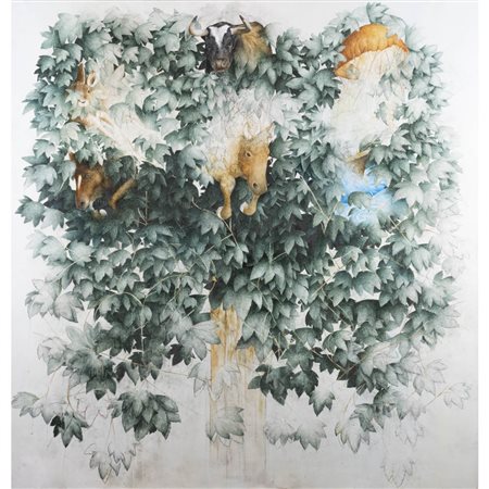 Marco Ercoli (Roma 1986) "Albero della Vita" 2011 200x200 cm.