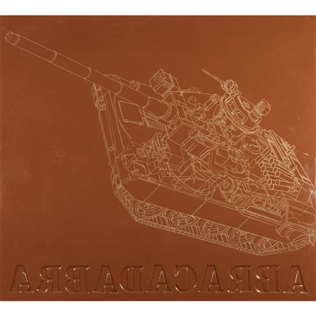 H. H. Lim (Malesia 1954) "Abracadabra in rosso" 2007 73x80 cm.