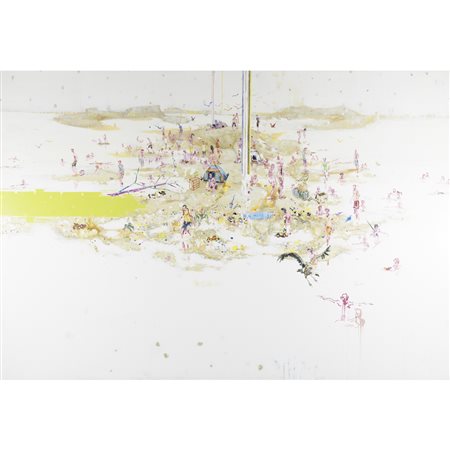 William Marc Zanghi (Wichita (Kansas) 1972) "Businessmen and birds in Siberia" 2007 140x200 cm.