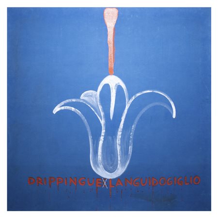 Mario Dellavedova (Legnano 1958) "Drippin Pingue Languido Giglio" 2002 145x145 cm.