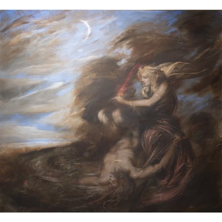 (*) Omar Galliani (Montecchio 1954) "Non urlare il mio nome" 1984 210x240 cm.