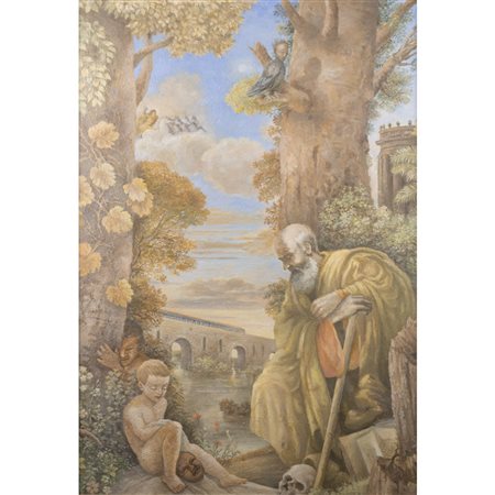 Franco Piruca (Catania 1937 - Roma 2000) "L'Oracolo" 1985 100x70 cm.