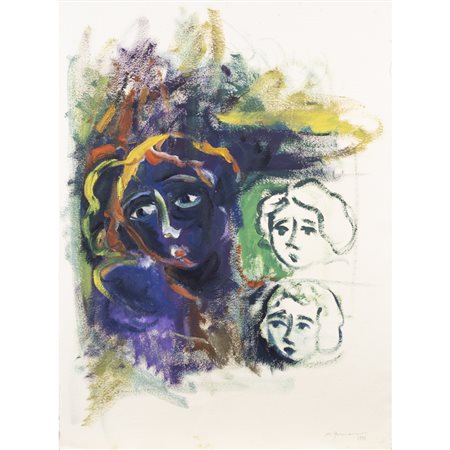 Mimmo Germanà (Catania 1944 - Busto Arsizio 1992) "Senza titolo" 1992 74x55 cm.