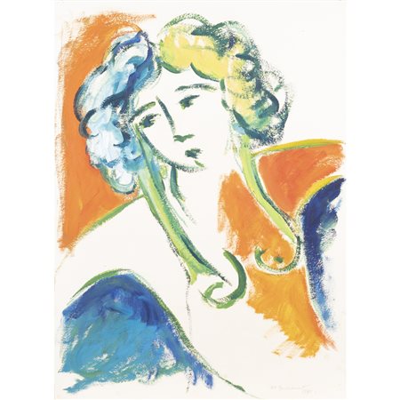 Mimmo Germanà (Catania 1944 - Busto Arsizio 1992) "Senza titolo" 1990 74x55 cm.