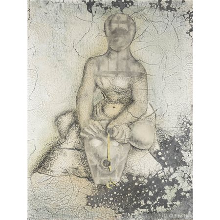 Carlo Guarienti (Treviso 1923 - Roma 2023) "Senza titolo" anni '70 79x60 cm.