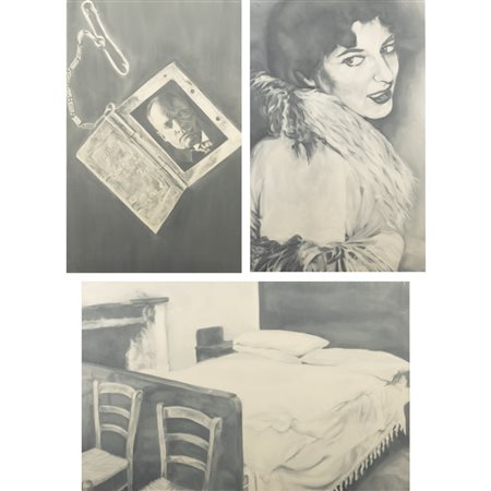 Gian Marco Montesano (Torino 1949) Trittico "Femmes Absolues" 2003 70x45 cm. e 45x70 cm.