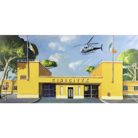 Sergio Ceccotti (Roma 1935) "Sguardo su Cinecittà" 2025 40x80 cm.