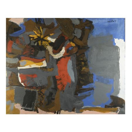 (*) Antonio Scordia (Santa Fe 1918 - Roma 1989) "Alberi d'autunno" 1956 81x100 cm.