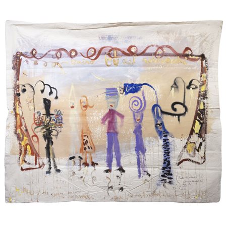 Giancarlino Benedetti Corcos (Roma 1954) "Teatro del robivecchi" 2009 131,5x158 cm.