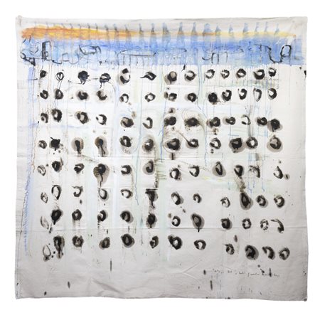 Giancarlino Benedetti Corcos (Roma 1954) "I buchi" 2008 145x151 cm.