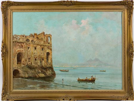 Roberto Iras Baldessari (1894-1965) Palazzo Donn'Anna Olio su tela cm 50x70...