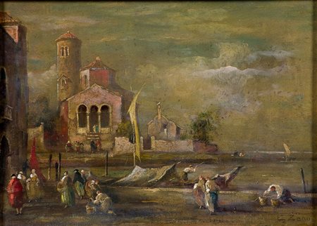 Eugenio Bonivento (Zeno) (1888-1956) Senza titolo (Venezia) Olio su tavola cm...