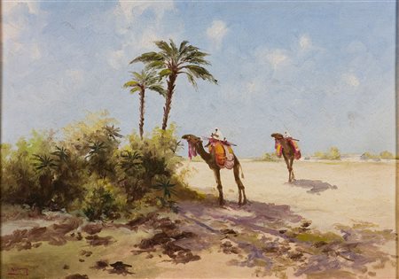 Giovanni Cavalleri (1858-1934) Senza titolo Olio su cartone telato cm 50x70...