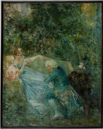 Luca Postiglione (1876-1936) Senza titolo Olio su tela cm 74x60 Firma in...