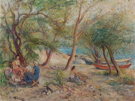 Contardo Barbieri (1900-1966) Senza titolo Olio su tela cm 60x80 Firma in...