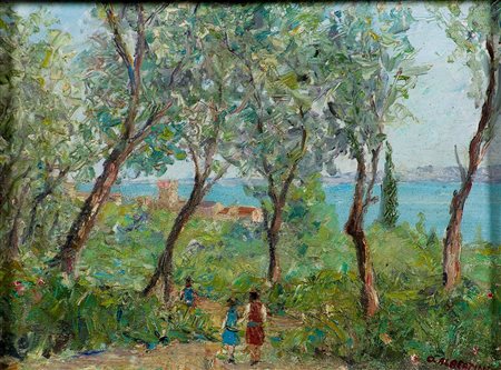 Oreste Albertini (1887-1953) Senza titolo Olio su tavola cm 25x35 Firma in...