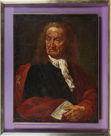 Artista del XVIII sec. Scuola Lombarda Busto di uomo, 1750ca Olio su tela cm...