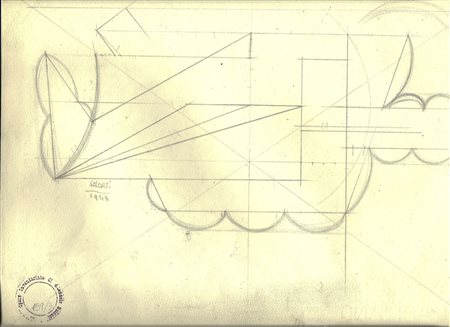 Atanasio Soldati (1896-1953) Senza titolo, 1948 Disegno a matita su carta,...