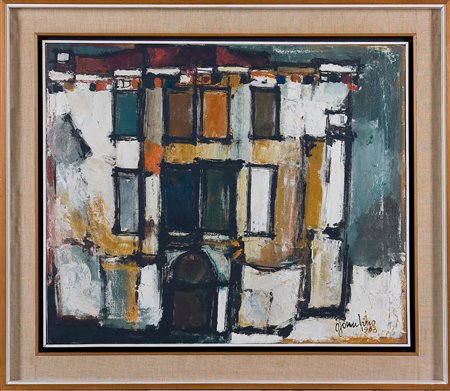 Giuseppe Gambino (1928-1997) Paesaggio a Venezia, 1963 Olio su tela cm 50x60...