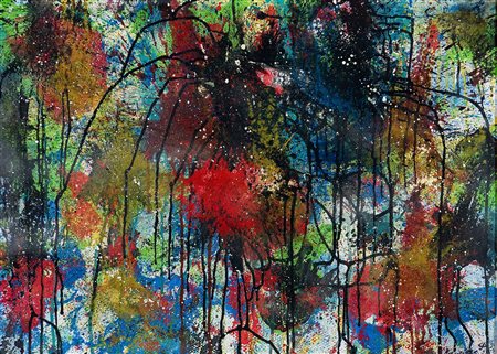 Ralph Rumney (1934-2002) Senza titolo, 1956 Olio su cartone cm 50x70 Firma e...