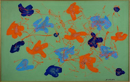 Giulio Turcato (1912-1995) Forme spezzate Tecnica mista, sabbie e olio su...