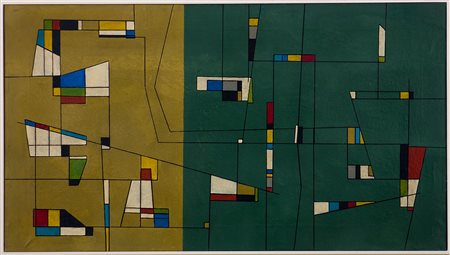 Roberto Crippa (1921-1972) Geometrico, 1949 Olio su tela cm 45x80 Firma sul...