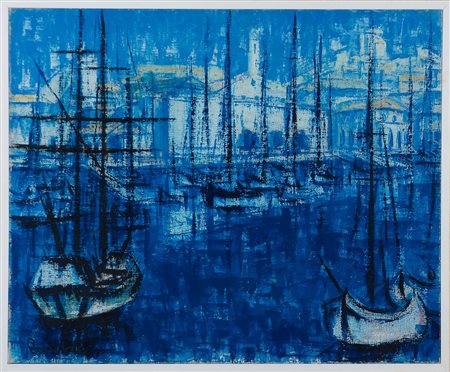 Branko Porobic (1909-2004) Dubrovnik, 1950 Olio e tecnica mista su tela cm...