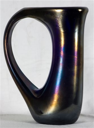 Giorgio Ferri (1931) Serie Anse Volanti, Vaso in vetro di Murano, ed. A.Ve.M....