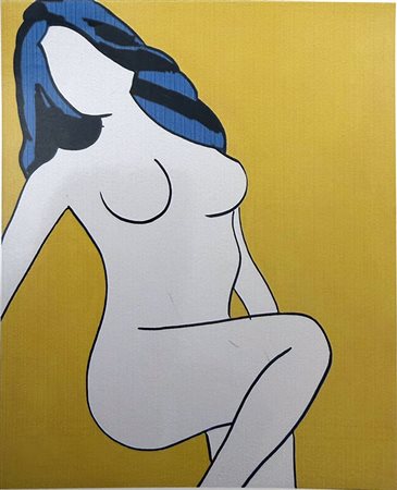 MARCO LODOLA, "Donna su sfondo giallo"