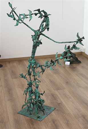 PANTALEO CRETI, "Figura con rondini"