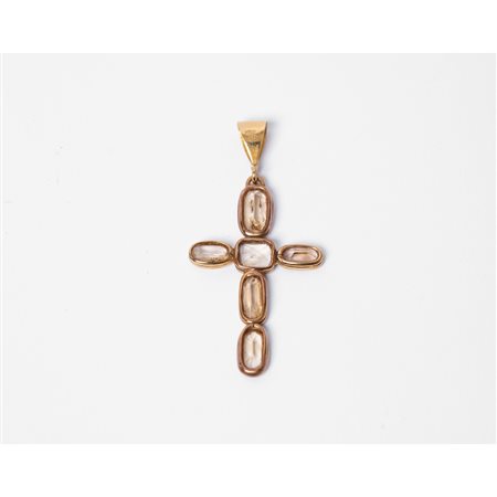 PENDENTE in oro giallo 18 KT con pietre semipreziose