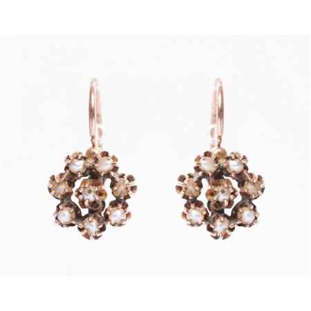 ORECCHINI in oro giallo 12 KT con microperline